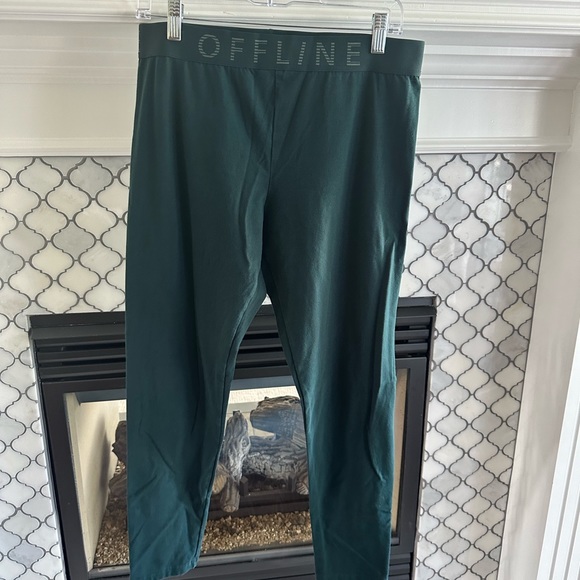 Offline by Aerie logo band leggings dark forest green size XL - Picture 4 of 4